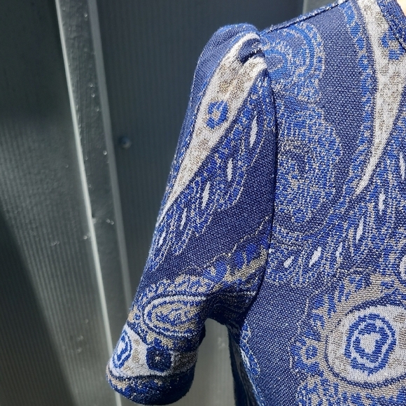 Anthropologie Blue Top Short Sleeve Blouse - Picture 3 of 9